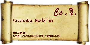 Csanaky Noémi névjegykártya