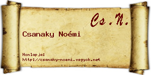 Csanaky Noémi névjegykártya